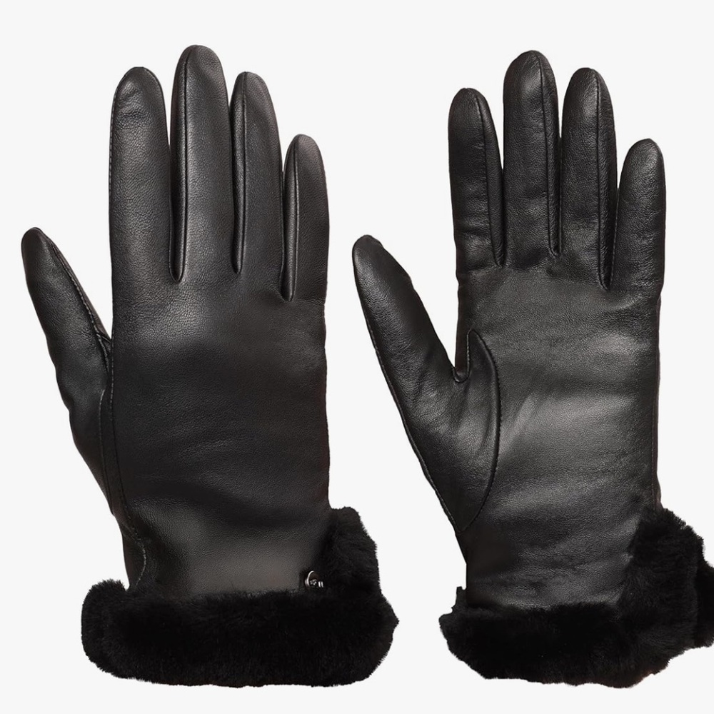 UGG XS LEATHER AND SHEARLING GLOVES